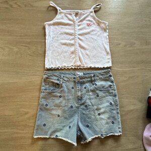 GIRLS SET SHORTS AND SHIRT SIZE 14-16